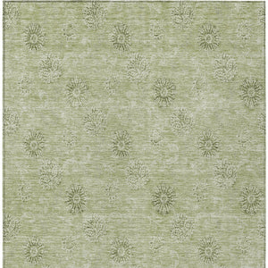 Homeroots 3' Gold Floral Washable Area Rug - Durable Indoor Outdoor Accent For Living Room, Patio & More 3' X 5' Polyester 587014