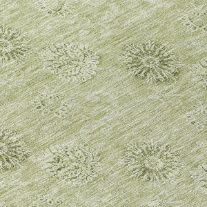 Homeroots 3' Gold Floral Washable Area Rug - Durable Indoor Outdoor Accent For Living Room, Patio & More 8' Round Polyester 587016