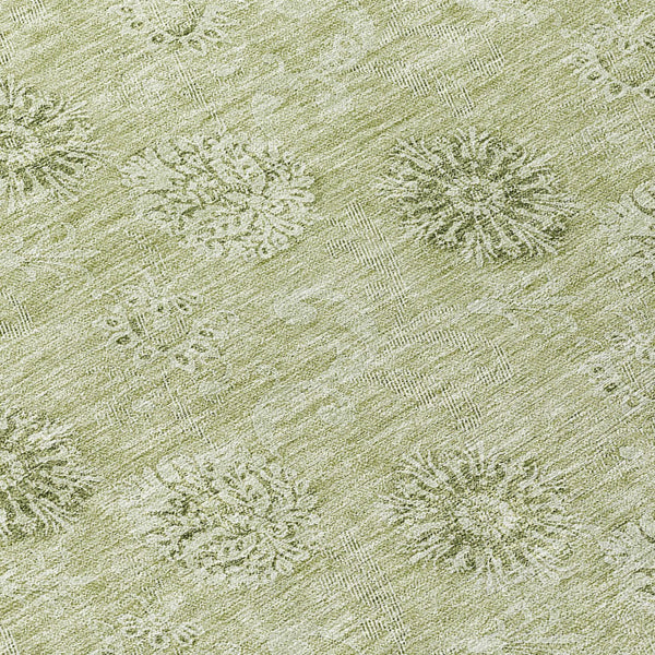 Homeroots 3' Gold Floral Washable Area Rug - Durable Indoor Outdoor Accent For Living Room, Patio & More 8' Round Polyester 587016