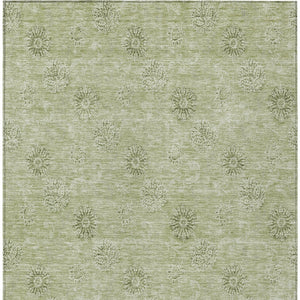 Homeroots 3' Gold Floral Washable Area Rug - Durable Indoor Outdoor Accent For Living Room, Patio & More 9' X 12' Polyester 587018