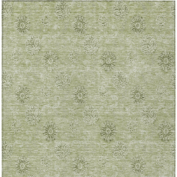 Homeroots 3' Gold Floral Washable Area Rug - Durable Indoor Outdoor Accent For Living Room, Patio & More 9' X 12' Polyester 587018