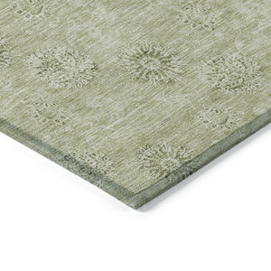 HomeRoots 5' Washable Floral Area Rug in Sage & Artichoke Green – Durable, Stain-Resistant for Indoor & Outdoor Use 10' X 14' 587019