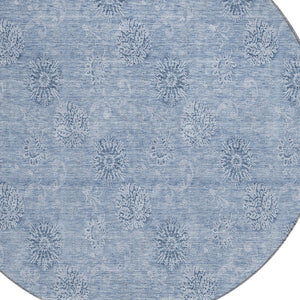 Homeroots 3' Gold Floral Washable Area Rug - Durable Indoor Outdoor Accent For Living Room, Patio & More 8' Round Polyester 587022