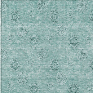 Homeroots 3' Gold Floral Washable Area Rug - Durable Indoor Outdoor Accent For Living Room, Patio & More 5' X 8' Polyester 587027