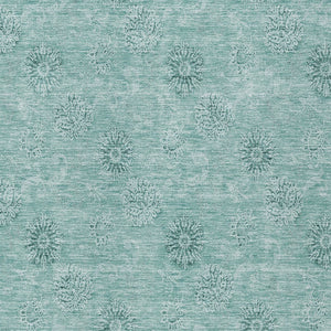 Homeroots 3' Gold Floral Washable Area Rug - Durable Indoor Outdoor Accent For Living Room, Patio & More 9' X 12' Polyester 587030