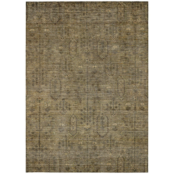Homeroots 3' Brown And Beige Southwestern Area Rug - Stylish Washable Indoor Outdoor Design For Any Space 5' X 8' Polyester 587033