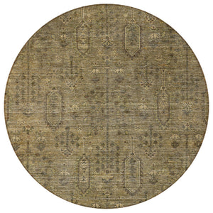 Homeroots 3' Brown And Beige Southwestern Area Rug - Stylish Washable Indoor Outdoor Design For Any Space 8' Round Polyester 587034