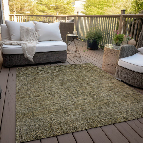 Homeroots 3' Brown And Beige Southwestern Area Rug - Stylish Washable Indoor Outdoor Design For Any Space 8' X 10' Polyester 587035