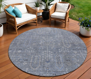Homeroots 3' Brown And Beige Southwestern Area Rug - Stylish Washable Indoor Outdoor Design For Any Space 8' Round Polyester 587040