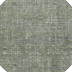 Homeroots 3' Brown And Beige Southwestern Area Rug - Stylish Washable Indoor Outdoor Design For Any Space 8' Round Polyester 587046