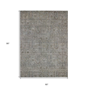 Homeroots 3' Brown And Beige Southwestern Area Rug - Stylish Washable Indoor Outdoor Design For Any Space 5' X 8' Polyester 587051