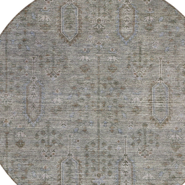 Homeroots 3' Brown And Beige Southwestern Area Rug - Stylish Washable Indoor Outdoor Design For Any Space 8' Round Polyester 587052