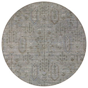 Homeroots 3' Brown And Beige Southwestern Area Rug - Stylish Washable Indoor Outdoor Design For Any Space 8' Round Polyester 587052