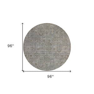 Homeroots 3' Brown And Beige Southwestern Area Rug - Stylish Washable Indoor Outdoor Design For Any Space 8' Round Polyester 587052