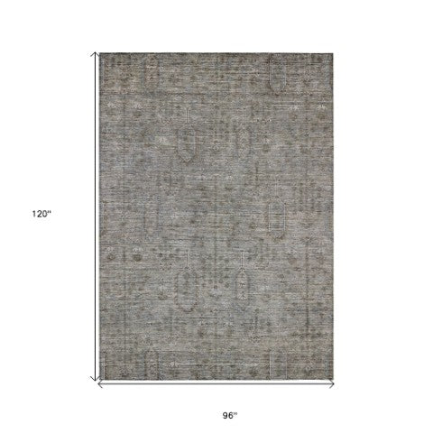 Homeroots 3' Brown And Beige Southwestern Area Rug - Stylish Washable Indoor Outdoor Design For Any Space 8' X 10' Polyester 587053