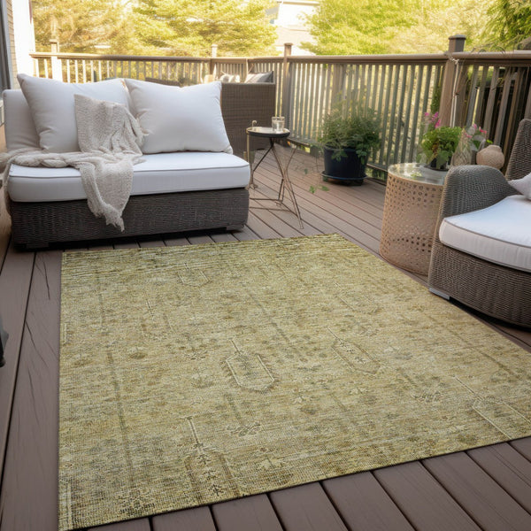 Homeroots 3' Brown And Beige Southwestern Area Rug - Stylish Washable Indoor Outdoor Design For Any Space 3' X 5' Polyester 587056