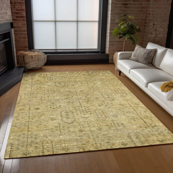 Homeroots 3' Brown And Beige Southwestern Area Rug - Stylish Washable Indoor Outdoor Design For Any Space 3' X 5' Polyester 587056