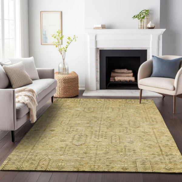 Homeroots 3' Brown And Beige Southwestern Area Rug - Stylish Washable Indoor Outdoor Design For Any Space 5' X 8' Polyester 587057