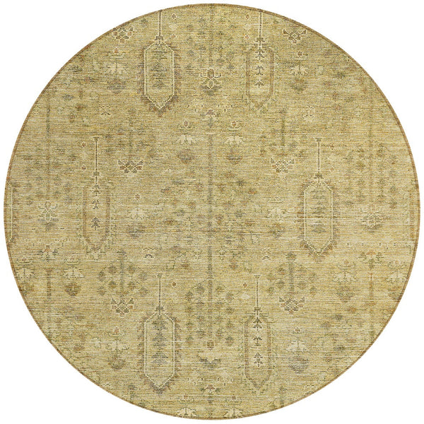 Homeroots 3' Brown And Beige Southwestern Area Rug - Stylish Washable Indoor Outdoor Design For Any Space 8' Round Polyester 587058