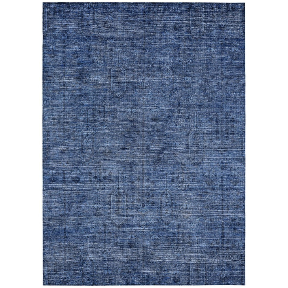 HomeRoots 5' Navy Blue Southwestern Indoor-Outdoor Area Rug - Durable, Washable, Stylish, and Versatile Design 5' X 8' 587069