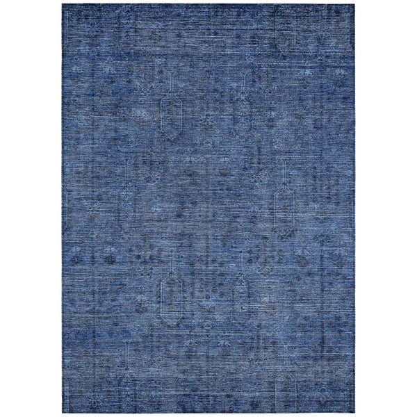 HomeRoots 9' Navy Blue Southwestern Area Rug - Durable, Washable, Stylish for Indoor & Outdoor Spaces 9' X 12' 587072