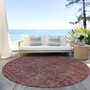Homeroots 3' Brown And Beige Southwestern Area Rug - Stylish Washable Indoor Outdoor Design For Any Space 8' Round Polyester 587076