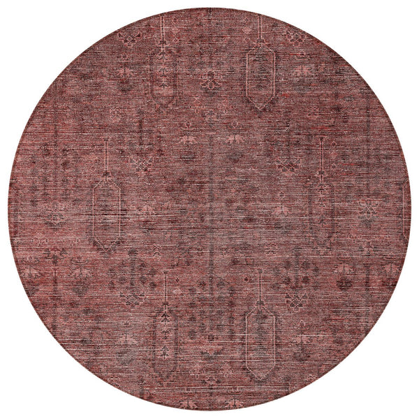 Homeroots 3' Brown And Beige Southwestern Area Rug - Stylish Washable Indoor Outdoor Design For Any Space 8' Round Polyester 587076