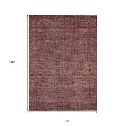 Homeroots 3' Brown And Beige Southwestern Area Rug - Stylish Washable Indoor Outdoor Design For Any Space 8' X 10' Polyester 587077