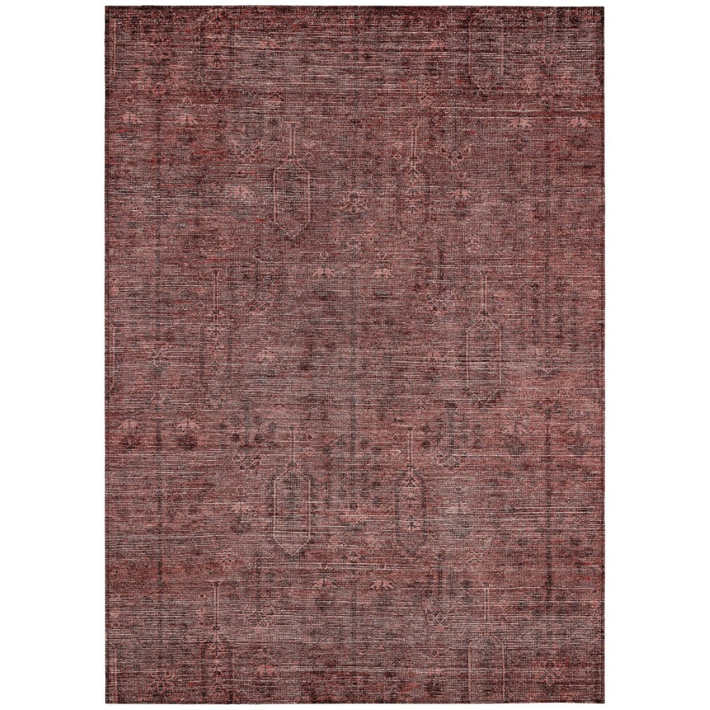 HomeRoots 9' Southwestern Area Rug in Vibrant Orange and Copper - Washable, Durable, Indoor/Outdoor Style 9' X 12' 587078