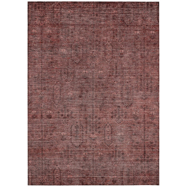 HomeRoots 9' Southwestern Area Rug in Vibrant Orange and Copper - Washable, Durable, Indoor/Outdoor Style 9' X 12' 587078