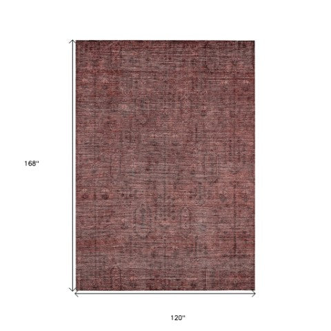 Homeroots 3' Brown And Beige Southwestern Area Rug - Stylish Washable Indoor Outdoor Design For Any Space 10' X 14' Polyester 587079