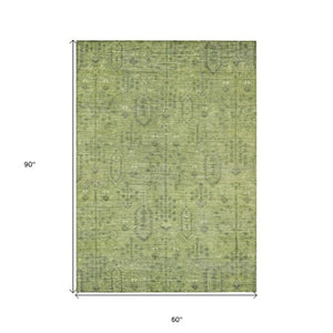 Homeroots 3' Brown And Beige Southwestern Area Rug - Stylish Washable Indoor Outdoor Design For Any Space 5' X 8' Polyester 587081