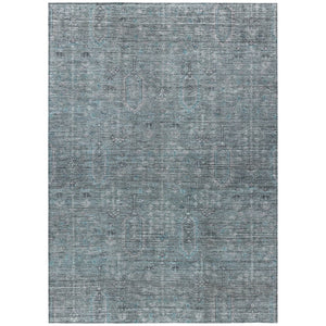 HomeRoots 5' Teal Blue and Gray Southwestern Area Rug - Durable, Washable, Stylish for Indoor and Outdoor Use 5' X 8' 587087