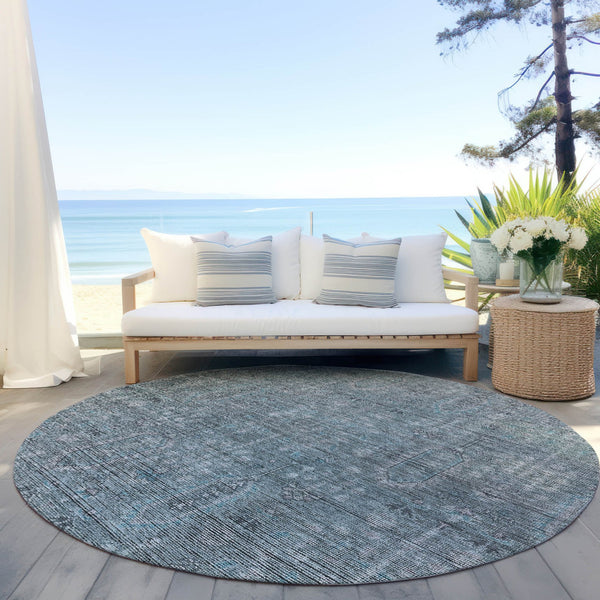 Homeroots 3' Brown And Beige Southwestern Area Rug - Stylish Washable Indoor Outdoor Design For Any Space 8' Round Polyester 587088