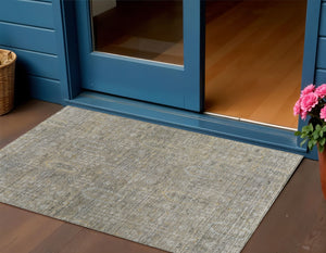 Homeroots 3' Brown And Beige Southwestern Area Rug - Stylish Washable Indoor Outdoor Design For Any Space 3' X 5' Polyester 587092