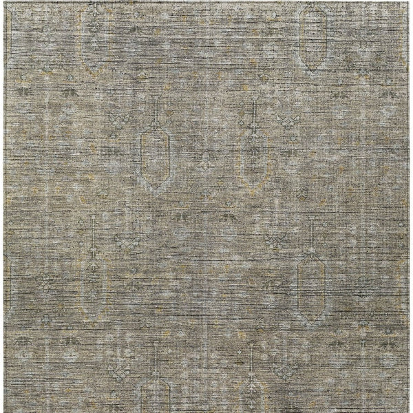 Homeroots 3' Brown And Beige Southwestern Area Rug - Stylish Washable Indoor Outdoor Design For Any Space 5' X 8' Polyester 587093