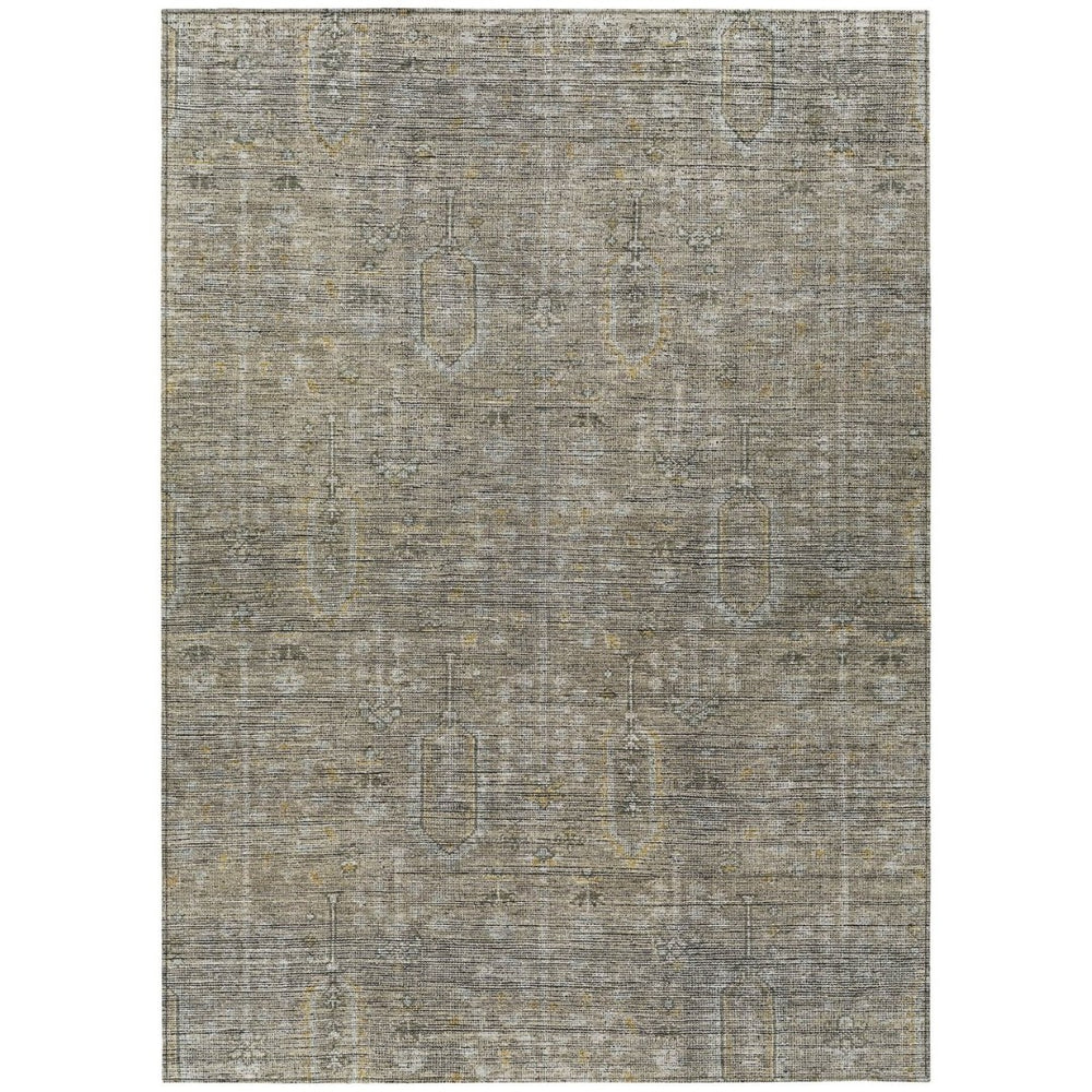 HomeRoots 5' Southwestern Area Rug in Taupe Gray and Beige - Durable, Washable for Indoor and Outdoor Spaces 5' X 8' 587093