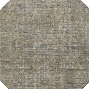 Homeroots 3' Brown And Beige Southwestern Area Rug - Stylish Washable Indoor Outdoor Design For Any Space 8' Round Polyester 587094