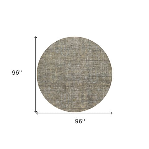 Homeroots 3' Brown And Beige Southwestern Area Rug - Stylish Washable Indoor Outdoor Design For Any Space 8' Round Polyester 587094