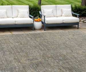 Homeroots 3' Brown And Beige Southwestern Area Rug - Stylish Washable Indoor Outdoor Design For Any Space 8' X 10' Polyester 587095