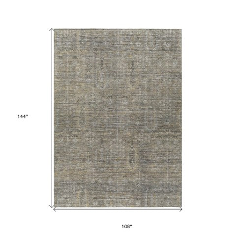 Homeroots 3' Brown And Beige Southwestern Area Rug - Stylish Washable Indoor Outdoor Design For Any Space 9' X 12' Polyester 587096