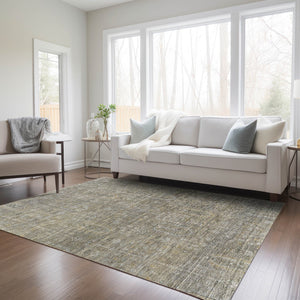 Homeroots 3' Brown And Beige Southwestern Area Rug - Stylish Washable Indoor Outdoor Design For Any Space 10' X 14' Polyester 587097