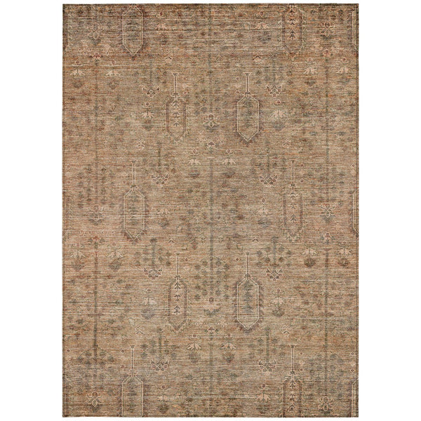 Homeroots 3' Brown And Beige Southwestern Area Rug - Stylish Washable Indoor Outdoor Design For Any Space 3' X 5' Polyester 587098