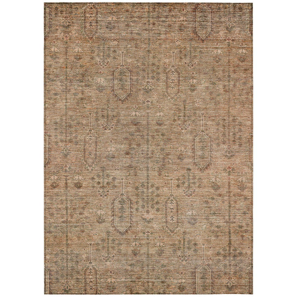 Homeroots 3' Brown And Beige Southwestern Area Rug - Stylish Washable Indoor Outdoor Design For Any Space 3' X 5' Polyester 587098
