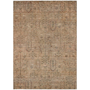 Homeroots 3' Brown And Beige Southwestern Area Rug - Stylish Washable Indoor Outdoor Design For Any Space 5' X 8' Polyester 587099