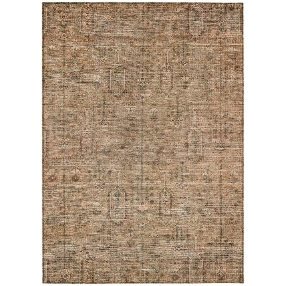 HomeRoots 9' Durable Terra Cotta and Copper Southwestern Area Rug for Indoor/Outdoor Spaces – Easy Care! 9' X 12' 587102