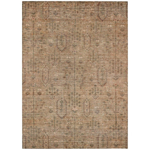 HomeRoots 9' Durable Terra Cotta and Copper Southwestern Area Rug for Indoor/Outdoor Spaces – Easy Care! 9' X 12' 587102
