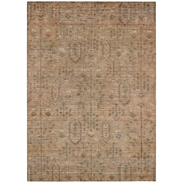 HomeRoots 9' Durable Terra Cotta and Copper Southwestern Area Rug for Indoor/Outdoor Spaces – Easy Care! 9' X 12' 587102
