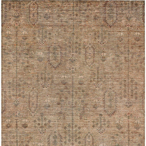 Homeroots 3' Brown And Beige Southwestern Area Rug - Stylish Washable Indoor Outdoor Design For Any Space 10' X 14' Polyester 587103
