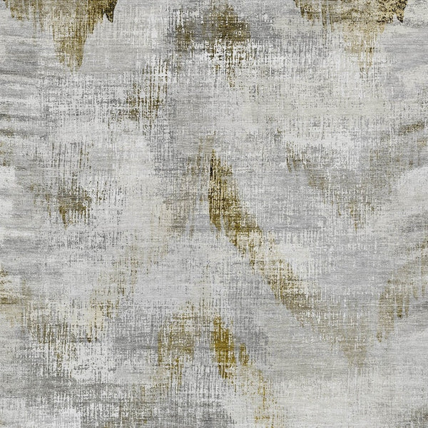 Homeroots 3'' Gray Silver And Blue Abstract Washable Area Rug For Indoor And Outdoor Spaces, Stain Resistant 9' X 12' Polyester 587114